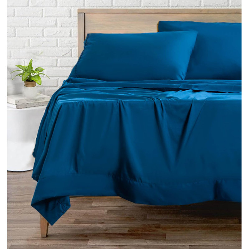 Soft  Microfiber Sheet Set, Twin Sheet Set + 1 Fitted Sheet + 1 Pillowcase, Blue
