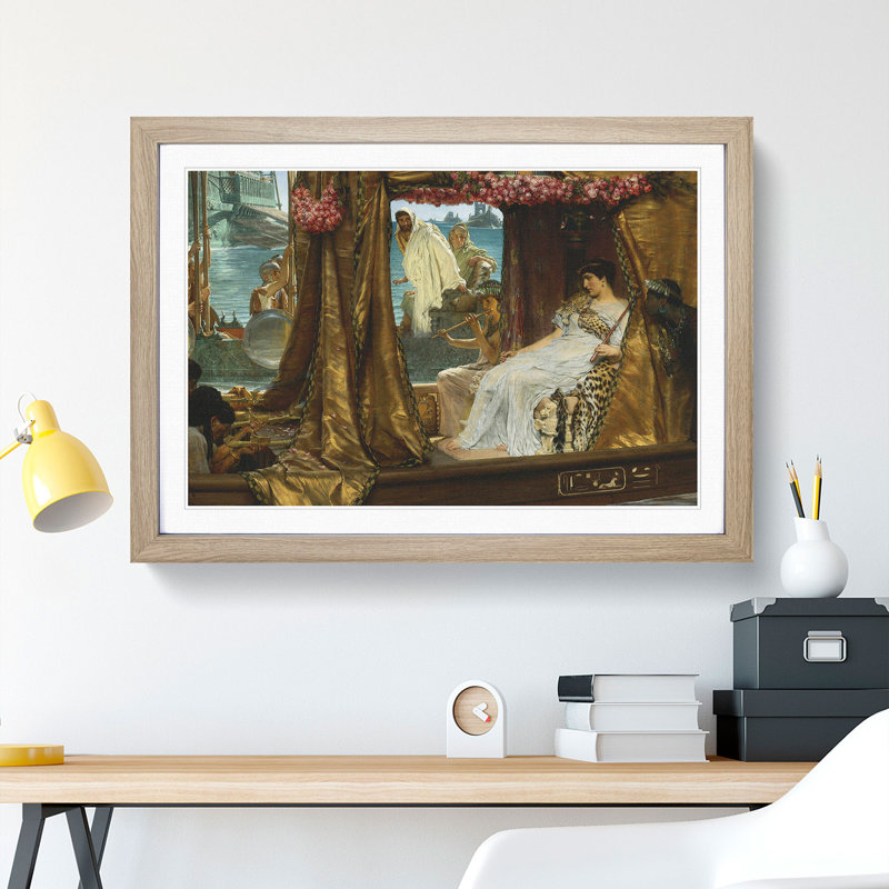 Anthony and Cleopatra by Lawrence Alma-Tadema - Picture Frame Graphic Art, 48cm H x 65cm W x 2cm D, Oak Framed