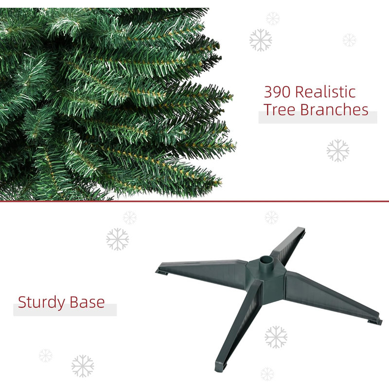 Arbre de Noël artificiel 6 pi avec 390 branches réalistes et support en plastique
