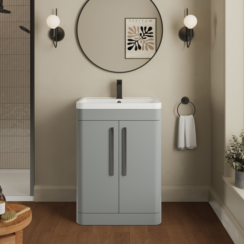 Parade 600 mm Bathroom Vanity, Satin Grey