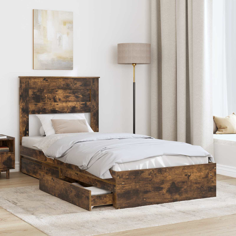 Bed, Smoked Oak, Small Single (2'6)