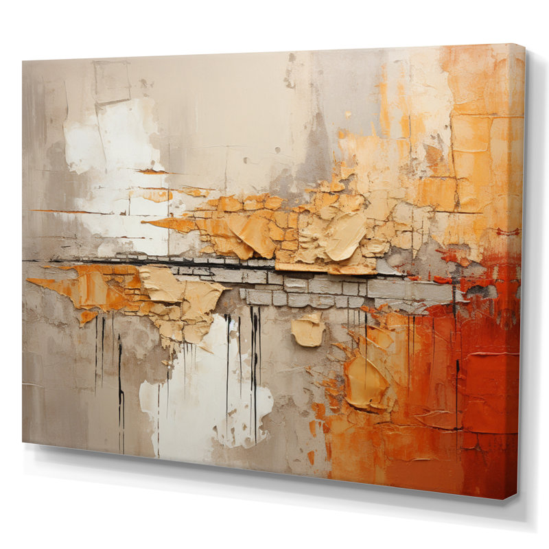 Gauvain Orange Impressions I, Toile tendue, H 34 po x l 44 po x P 1,5 po