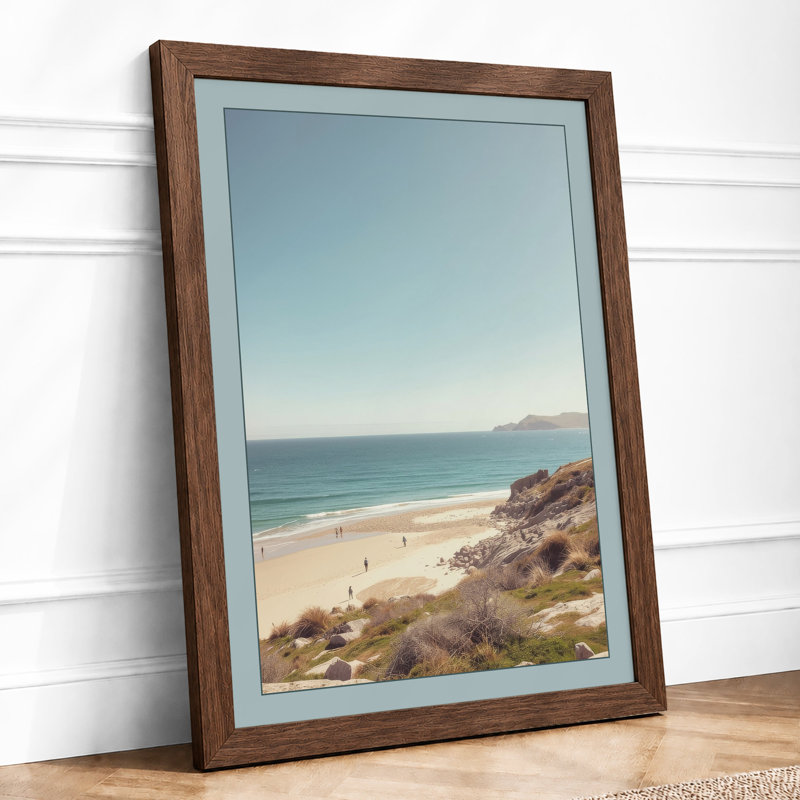 Quiet Morning Coastal - Framed Print, A4 - 29.7 x 21.0 cm, Walnut