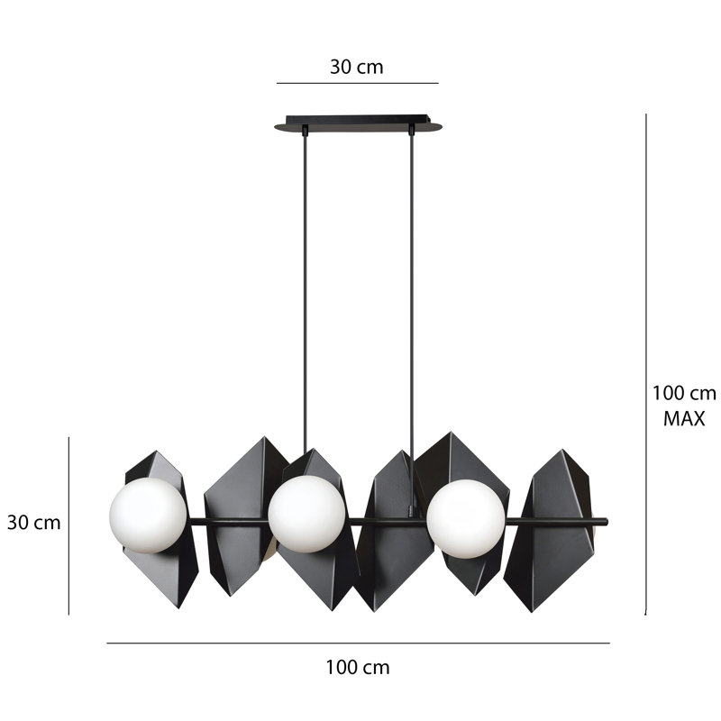 Anna-Lisa 6 - Light Kitchen Island Pendant, Black