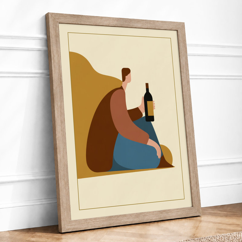 Solitary Reflection Modern - Framed Print, A4 - 29.7 x 21.0 cm, Oak