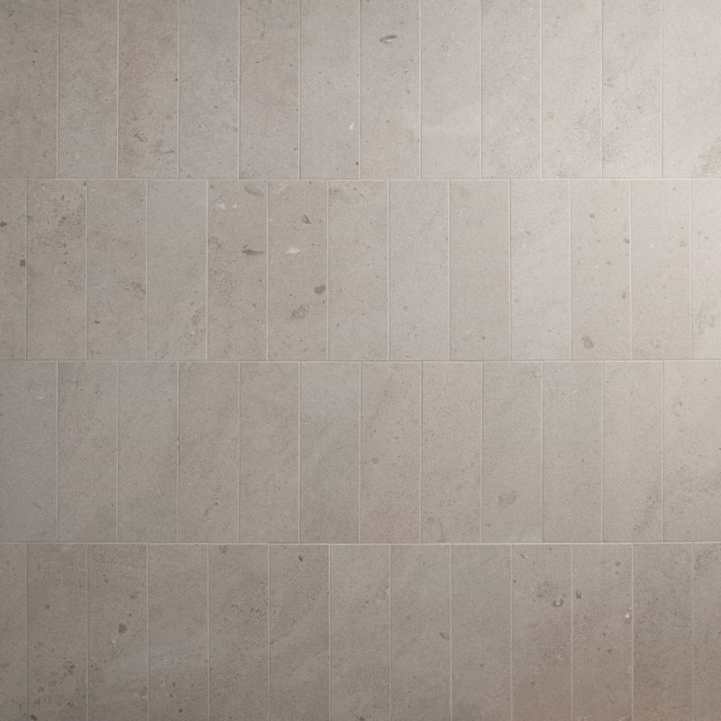 Piccoli Petite 4x12 Matte Terrazzo Look Porcelain Tile, Warm Gray