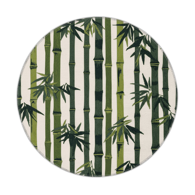 Nature Beige Indoor and Outdoor Area Rug, Round 5'