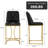 25.25'' H Pu Leather Upholstered Counter Stool With Gold Steel Base-1000411250