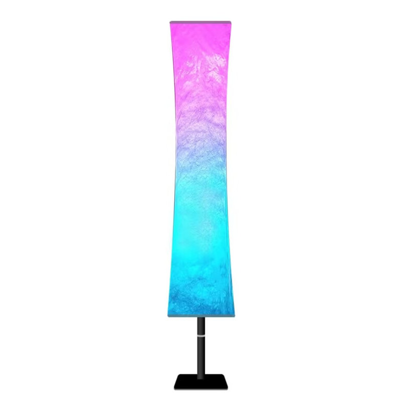 Lampe sur pied à DEL 59 po avec colonne blanche et abat-jour rectangulaire 59 po