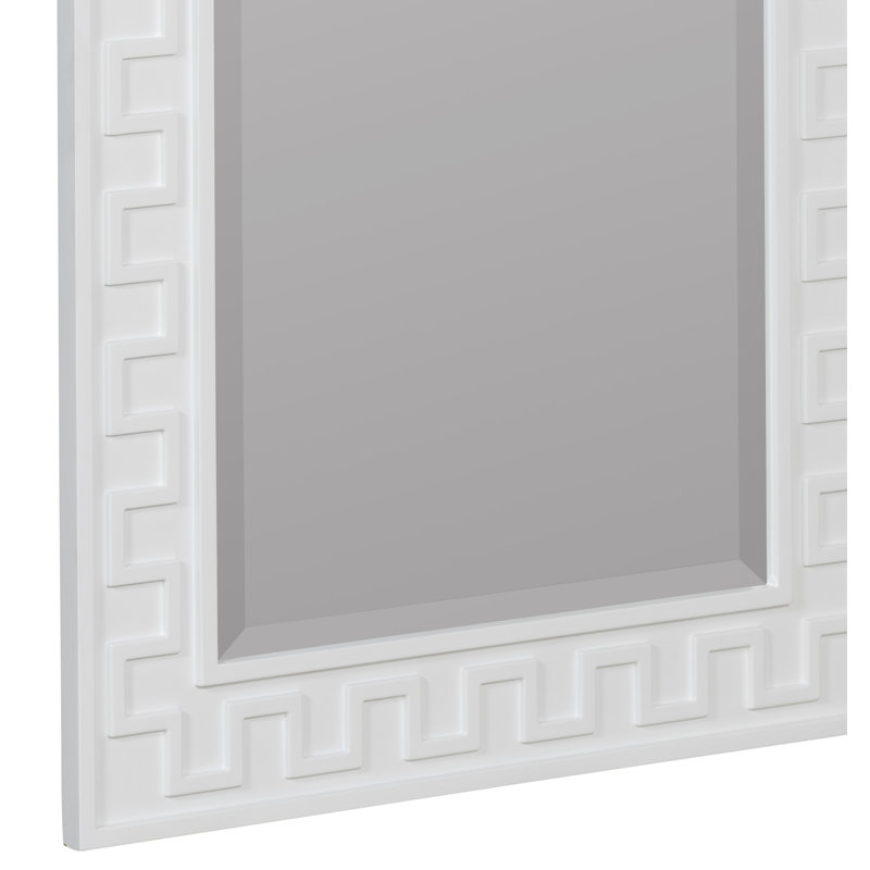 Greek Key Full Length Mirror by Erin Gates, White
