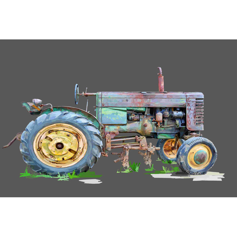 Tracteur rétro, H 8 po x l 12 po