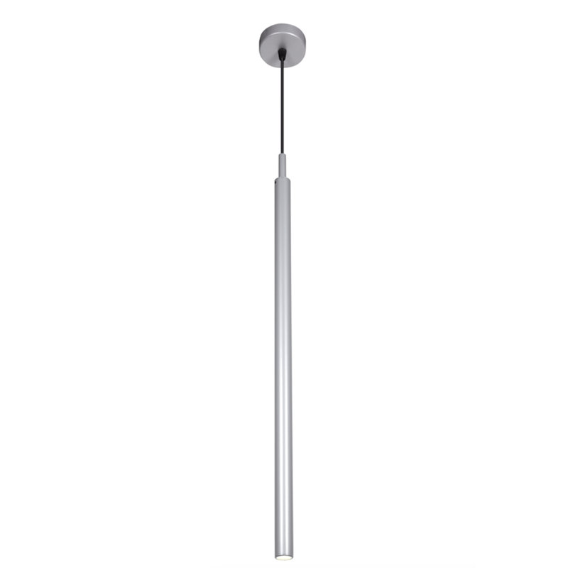 Sadie 1 - Light LED Cylinder Pendant, Grey, 60cm H x 5.5cm W x 60cm D
