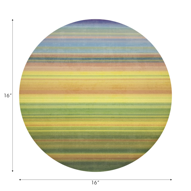 Gradient Greens Pebble 16" Vinyl Placemat, Yellow
