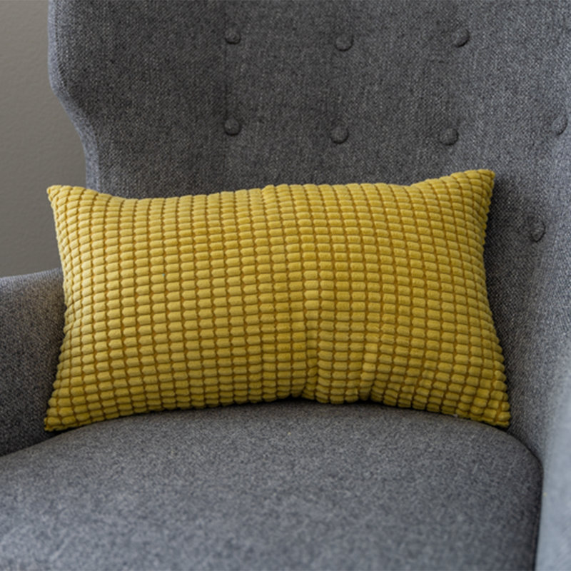 Set of 2 Throw Pillow Full Set with Insert – 12"x20" Decorative Throw Pillow, Yellow, Polyester