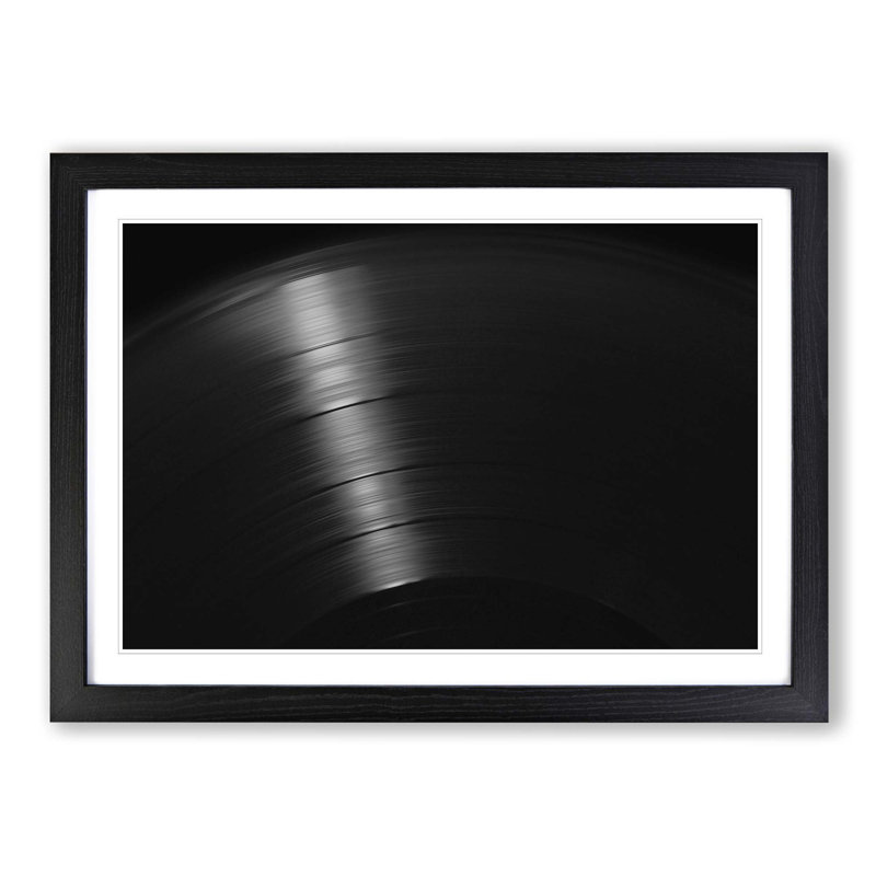 Grooves of the Vinyl Record - Picture Frame Photograph Print, Black Framed, 36cm H x 48cm W x 2cm D