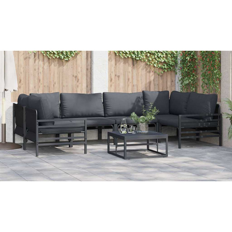 Vidaxl Garden Sofa Set 7 Pcs Anthracite Steel