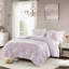 Housse de couette en microfibre à motif floral 2 pièces pour lit simple / simple TG, 2 taies décoratives, lavable à la machine, rose doux, fermeture à boutons, attaches intérieures, rose