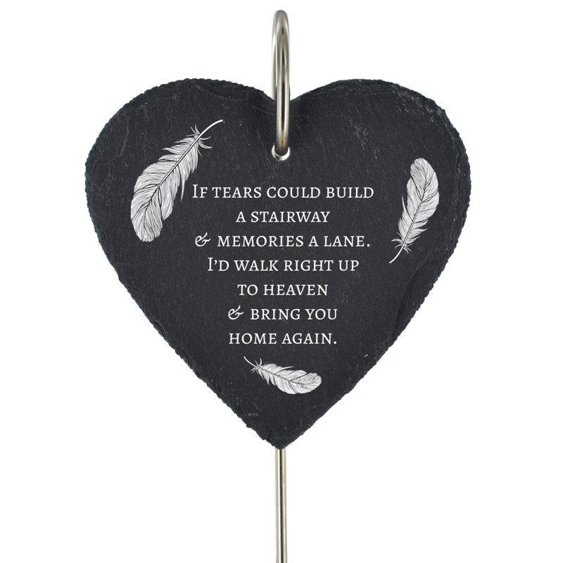 Bradlyn Waterproof Slate Heart People Memorial Plaque