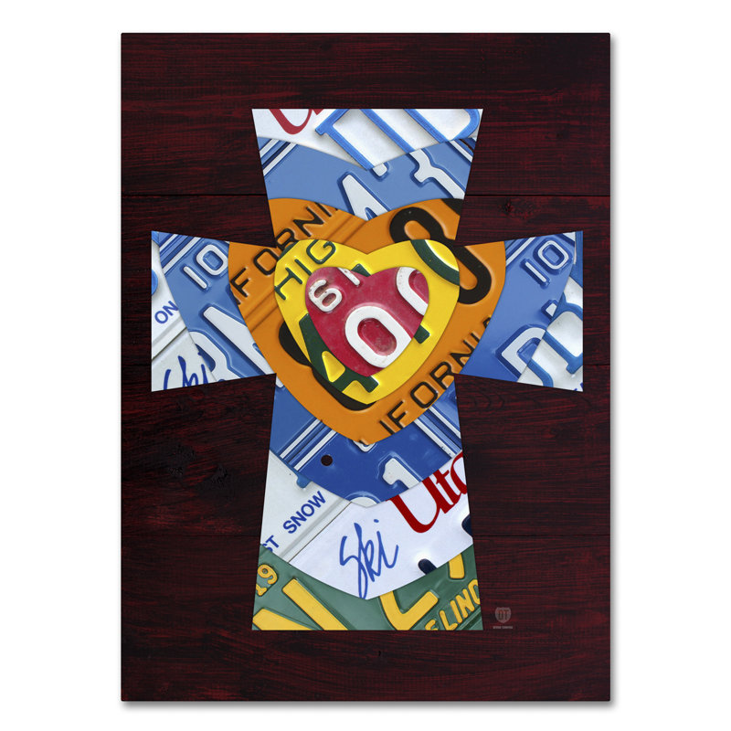 «Heart Cross» par Design Turnpike, impression sur toile, H 19 po x l 14 po x P 2 po