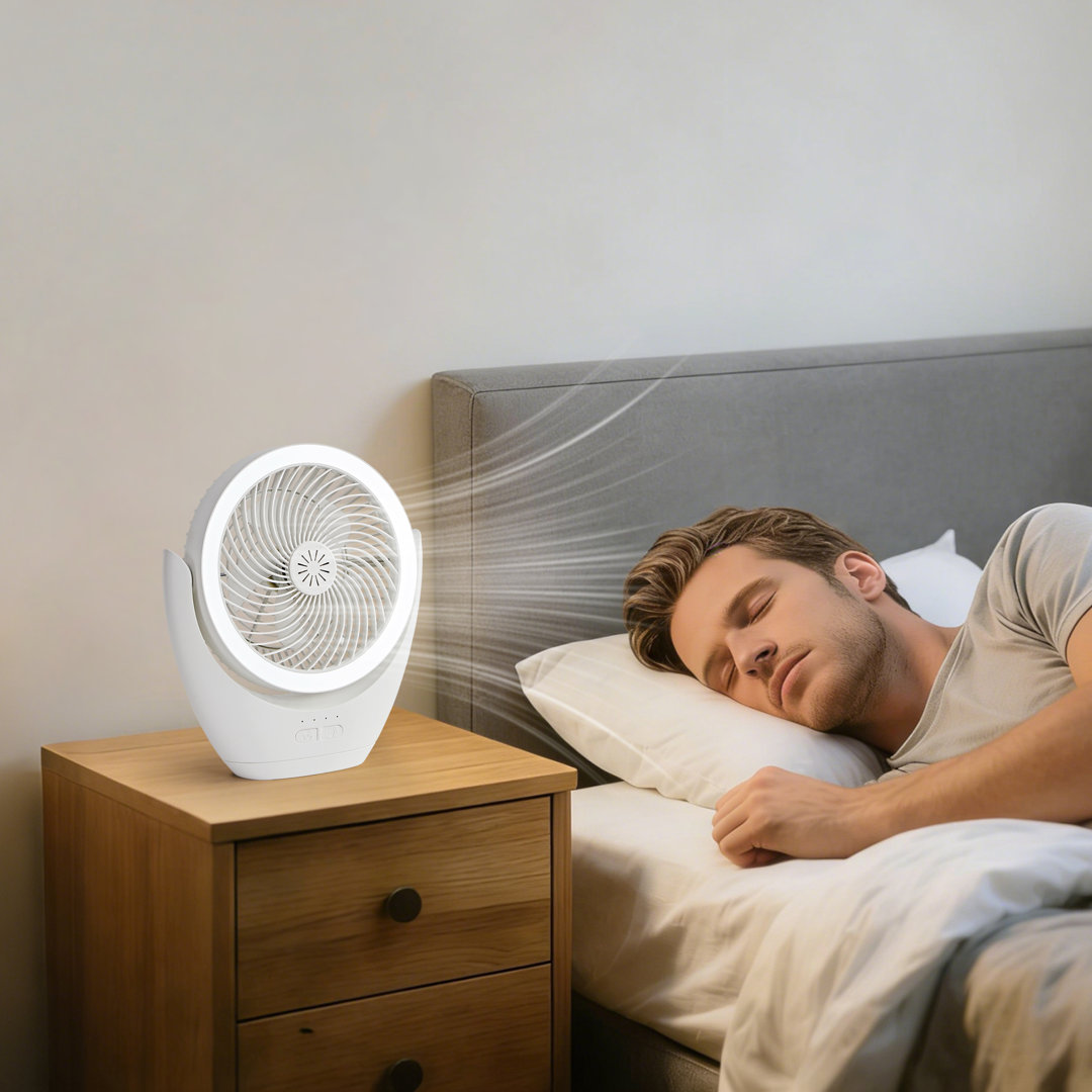 Rechargeable Portable Desk Fan, 3 Speeds, Dimmable