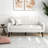 Davey Upholstered Beige Linen Blend Button Tufted Square Arm Loveseat-45792342