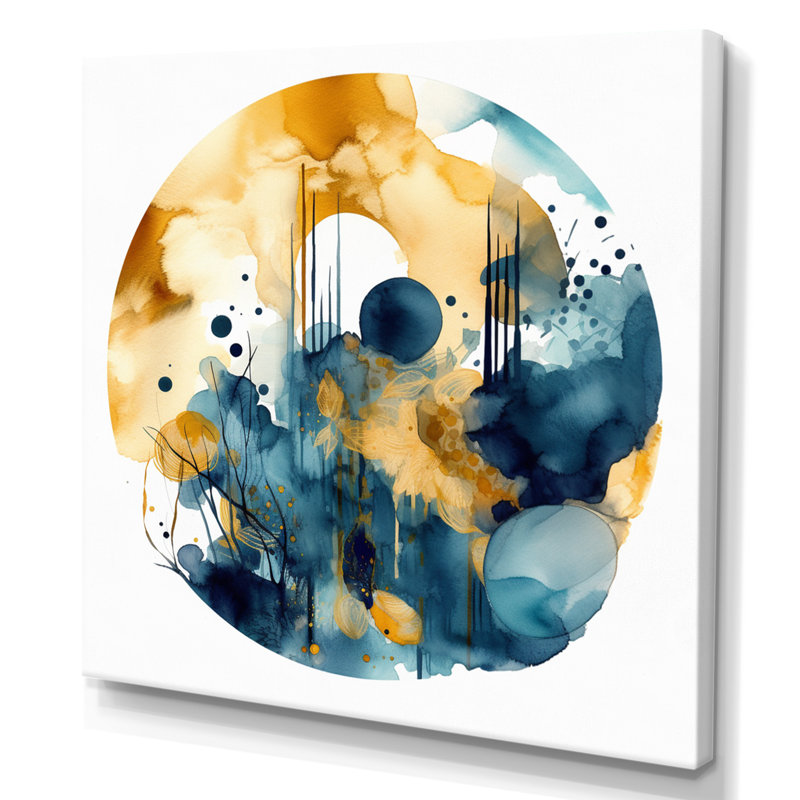 «Blue and Yellow Liquids I», reproduction sur toile, H 16 po x l 16 po x P 1 po, Toile tendue