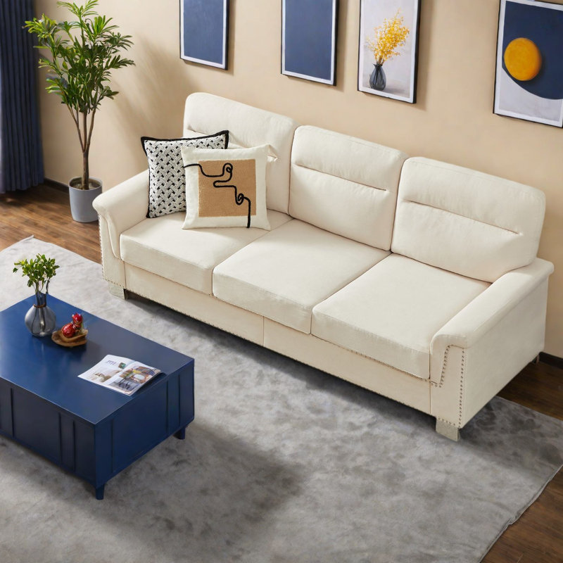 Canapés modernes spacieux, tissu molleton, design élégant pour la maison et le bureau