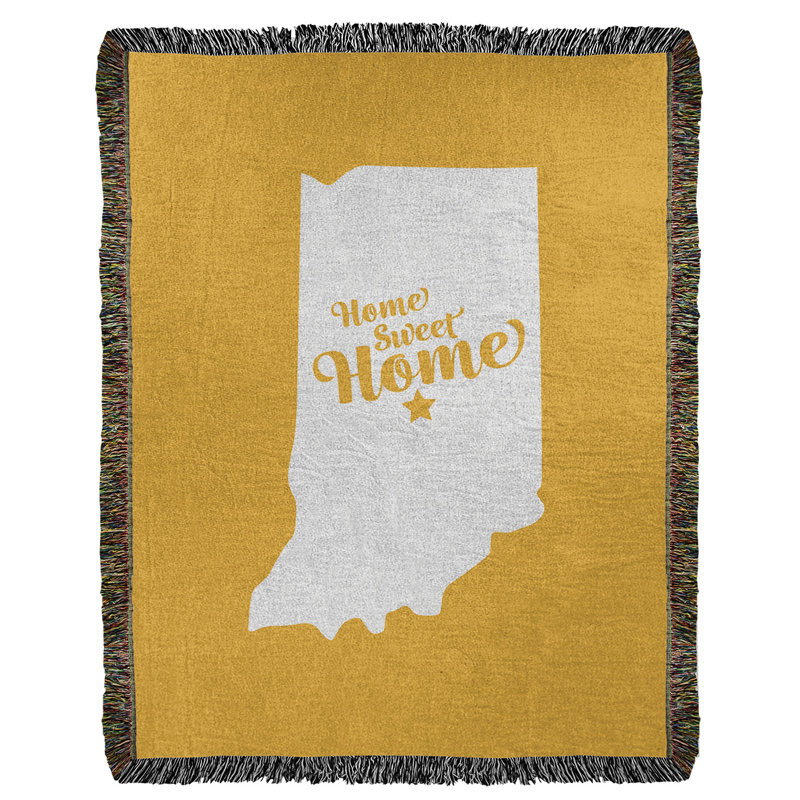 Hand Woven Throw Blanket, 37" W x 52" L, Yellow