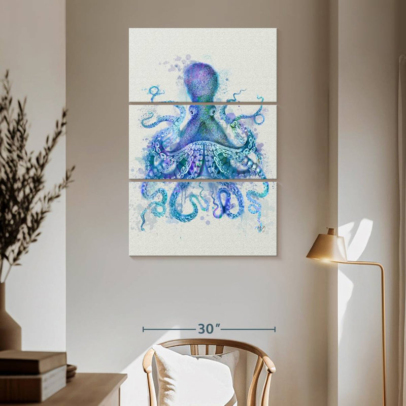 Brampt Octopus Rainbow Splash Blue, 65'' H X 42'' W