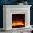 White Solid Wood Electric Fireplace-284382767