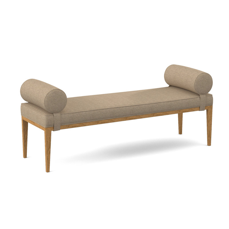Brooklyn Upholstered Bench, Amber, Elise Flax 100% Polyester