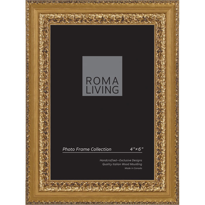 Ruvo Wood Picture Frame, 4" x 6", Gold