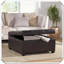 Banc de rangement avec repose-pieds capitonné et fonctionnel