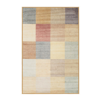 Tapis gris/rouge/bleu zone contemporaine