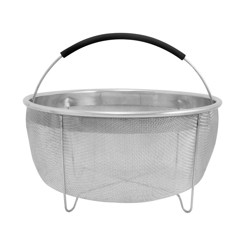 ExcelSteel 3.75 Qt Red Stainless Steel Strainer Basket