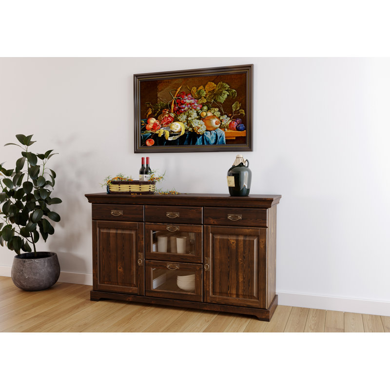 Manwaring 145.3cm Solid Wood Sideboard, Dark Brown