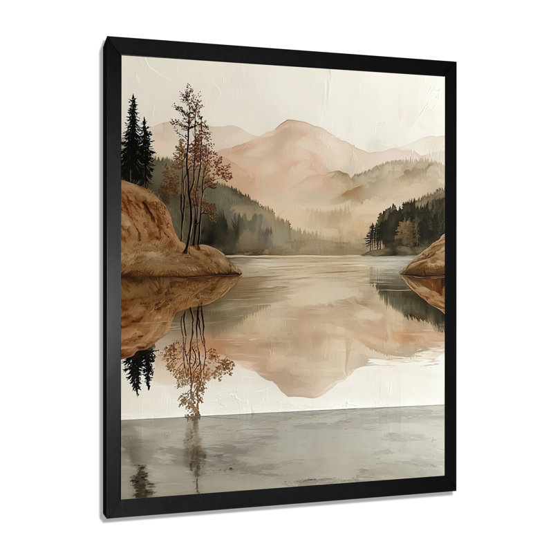 Gimondo - Landscapes Wall Art, 44" H x 34" W, Single Picture Framed Print, Black
