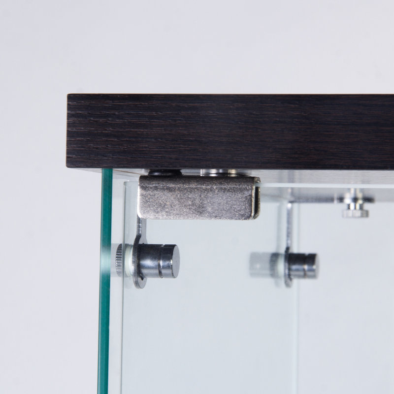 Vitrine à deux portes avec 4 tablettes, finition noire, verre trempé de 5 mm, coffre pour curiosités et armoire à 4 tablettes à installation simple