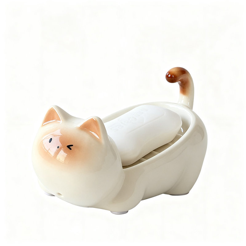 Porte-savon en céramique 1 pièce (blanc)
