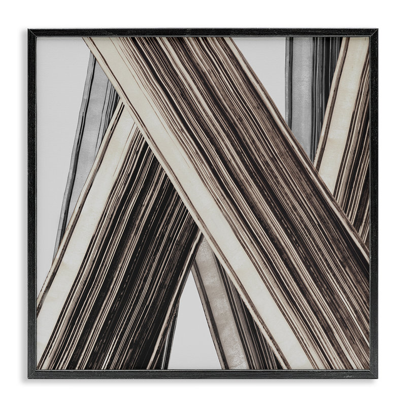 Giclée abstraite, "Intersecting Lines", encadrée par PI Studio, Giclée encadrée noir minuit, H 17 po x l 17 po