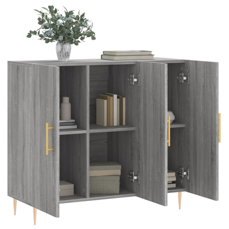 Birgit Iron 3 -Door Accent Cabinet, Grey Sonoma