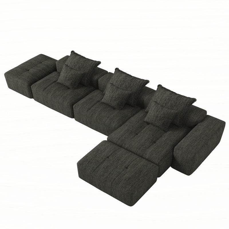 Canapé modulaire surdimensionné Boneless, Noir