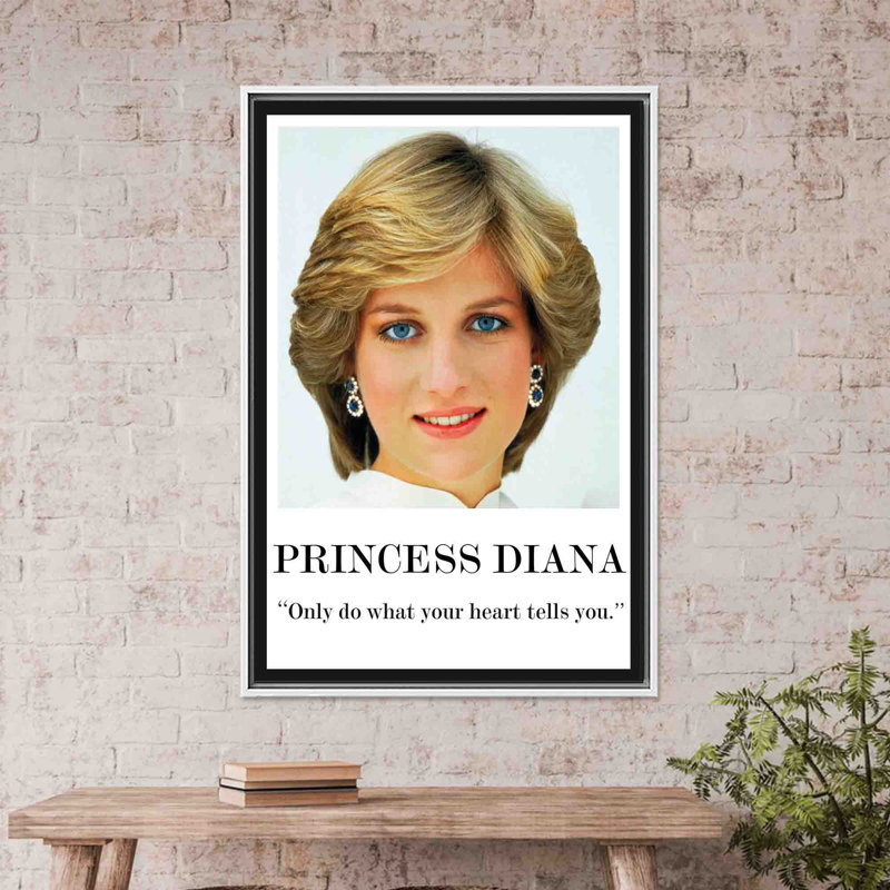 Princesse Diana, reproduction d'art sur toile encadrée 1P, 39,4 po de hauteur x 27,6 po de largeur