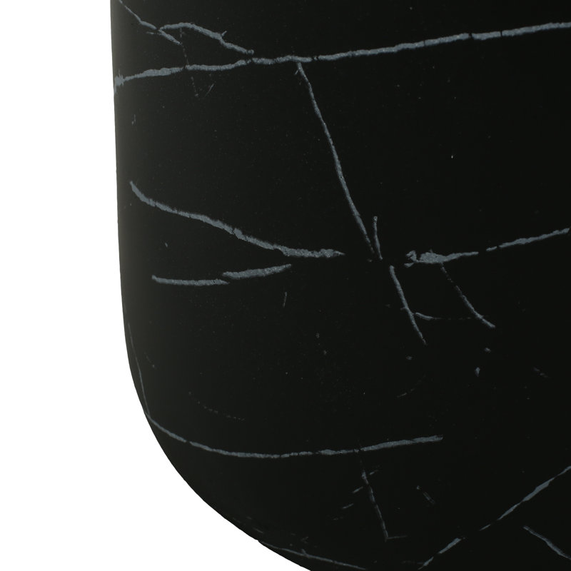 Belsy Light Concrete Side Table, Black Marble