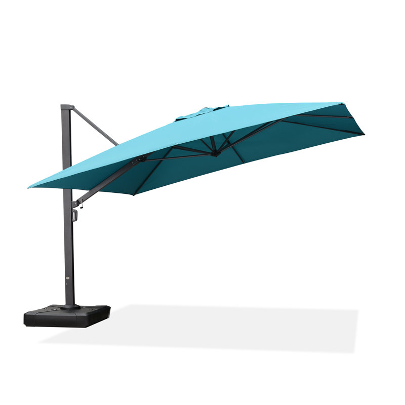 365cm Cantilever Parasol with Crank Lift , Counter Weights Included, Blue