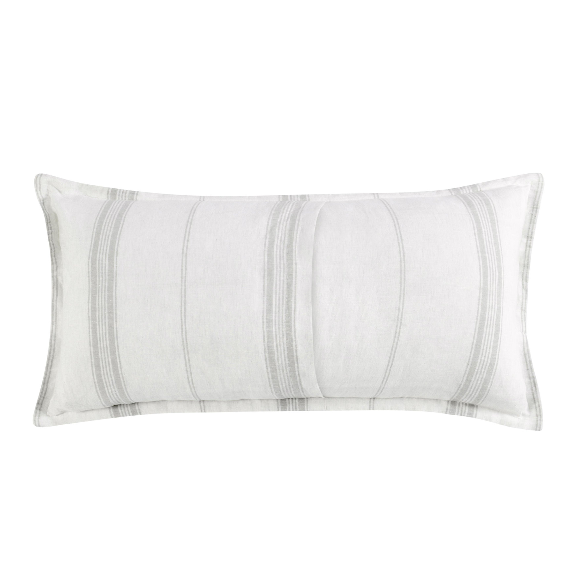 Fleta Stripe Cotton Blend Sham, White/Gray Stripe, King