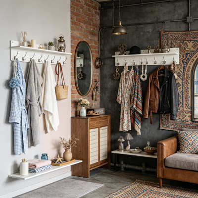 Solid Wood 8 - Hook Coat Rack