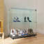 Vitrine en verre trempé et armoire de rangement avec DEL mobiles, roues verrouillables, fonctionne sur un sol inégal, noir, 3 4 tablettes, style classique, panneau de particules, présence de DEL de 13,39 po de largeur,