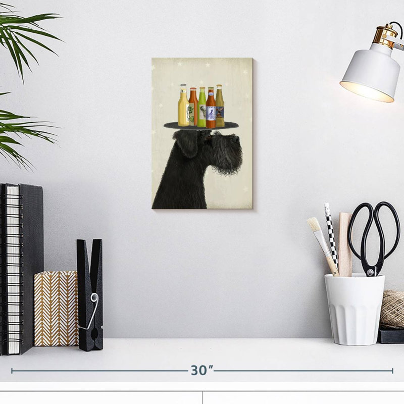Brampt Schnauzer Black Beer Lover, 12" H x 8" W