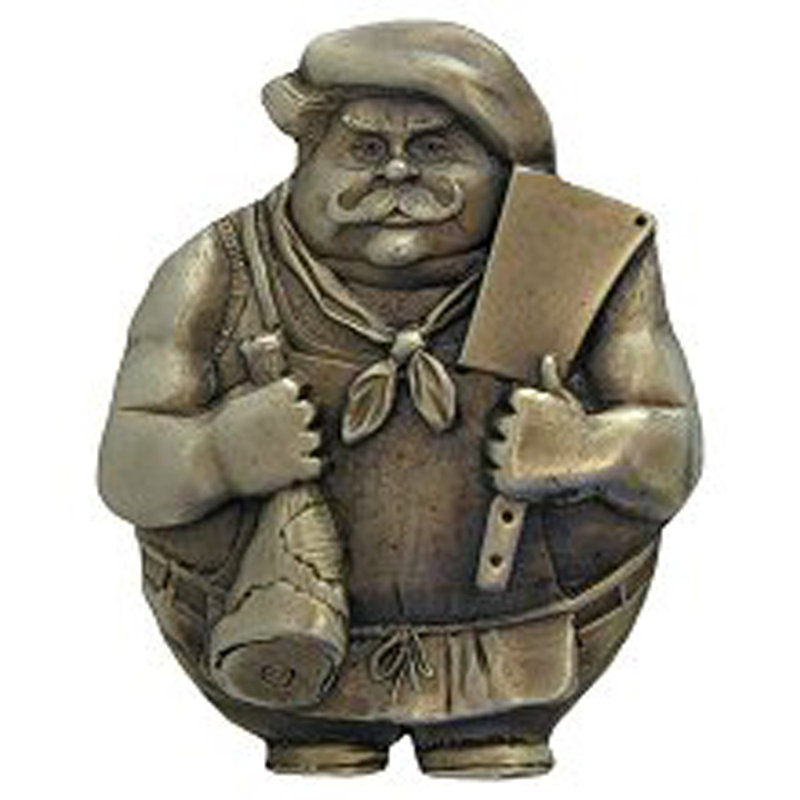Fun in the Kitchen Butcher Magnet, Antique Brass